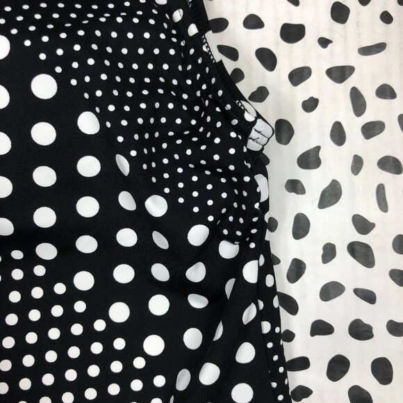 Lands End Black Diagonal Polka Dot High Neck Tankini SWIM TOP Rg. 18 513786 - Picture 3 of 4